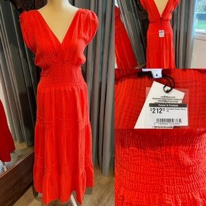 NWT Felicité coral red cotton gauze dress/coverup